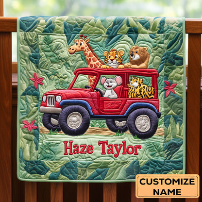 Dreamy Jungle Slumber WN2507014CL Personalized Baby Quilt