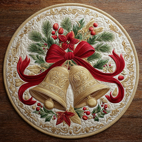 Christmas Bell CW0809046CL Quilted Round Mat