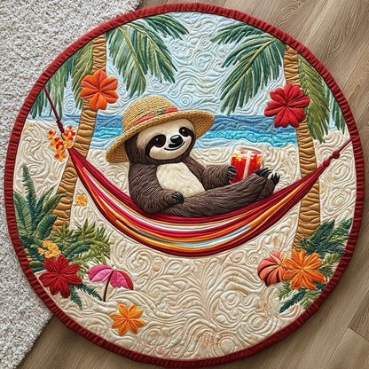 Coastal Sloth LT2011019CL Quilted Round Mat