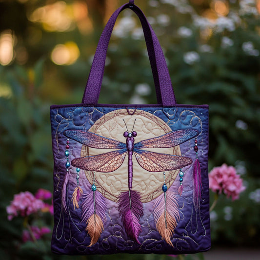 Mystic Dragonfly Dream CW0210019CL Quilted Tote Bag