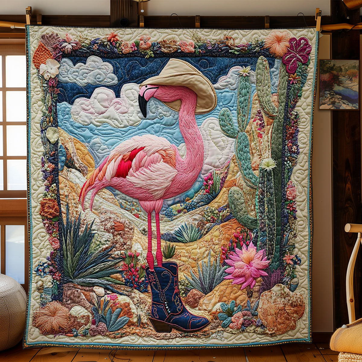 Western Sunset Flamingo WN1405052CL Quilt