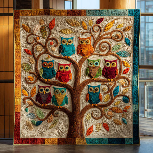 Colorful Owl Nest CW0210037CL Quilt