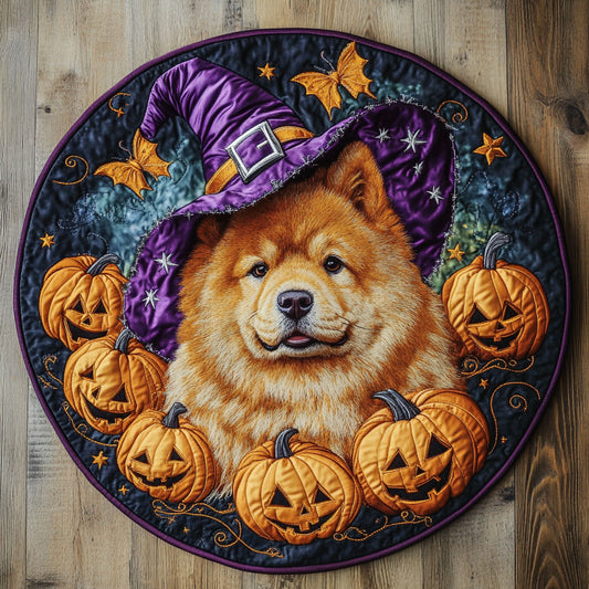 Golden Leaf Chow Chow WN1108036CL Quilted Round Mat