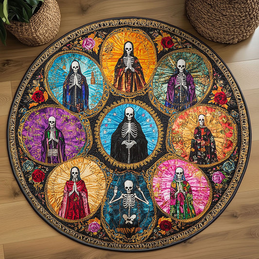 Golden Skeleton WN2908032CL Quilted Round Mat