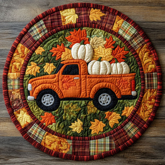 Amber Truck Ride WN3007001CL Quilted Round Mat