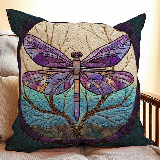 Stained Glass Dragonfly WX1306093CL Quilt Pillow Case