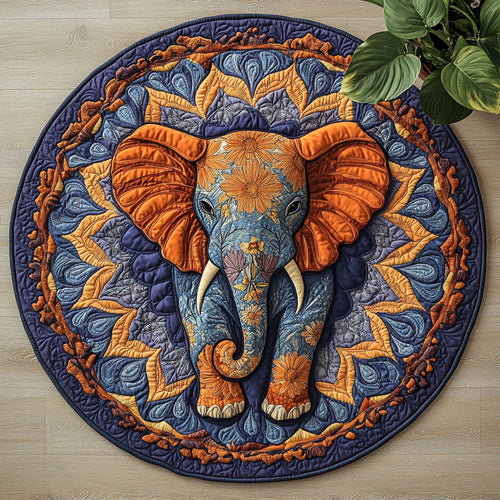 Mandala Elephant CW1207024CL Quilted Round Mat