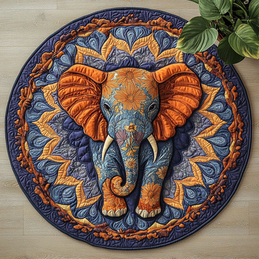 Mandala Elephant CW1207024CL Quilted Round Mat