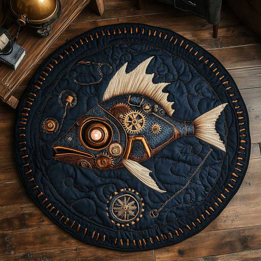 Steampunk Mechanifish WN2103020CL Quilted Round Mat