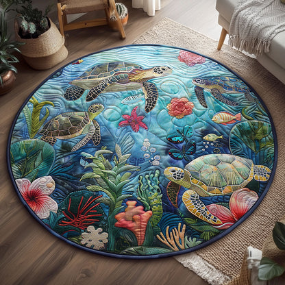Sea Turtle WJ0904043CL Quilted Round Mat