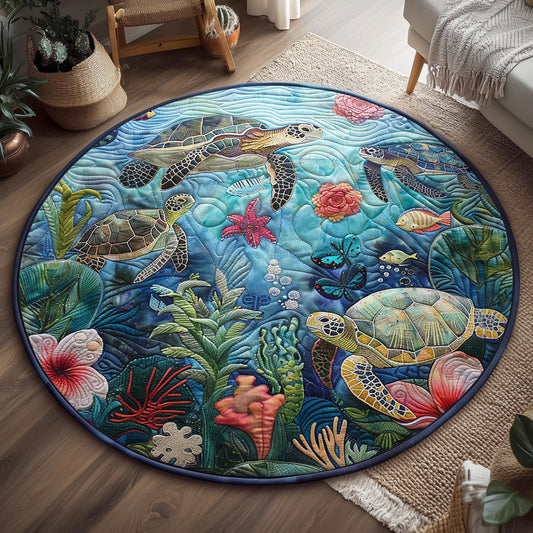 Sea Turtle WJ0904043CL Quilted Round Mat