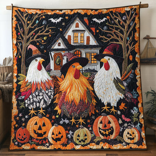 Pumpkin Roosters WN1605042CL Quilt