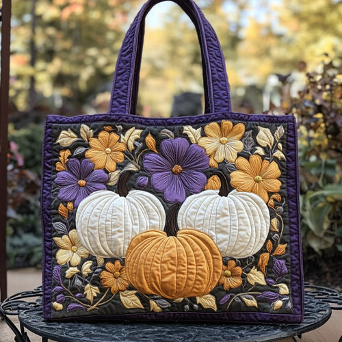 Pumpkin Garden XR0710025CL Quilted Tote Bag