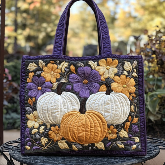 Pumpkin Garden XR0710025CL Quilted Tote Bag