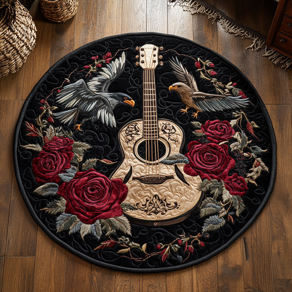 Mystic Eagle Guitar WY0905034CL Quilted Round Mat