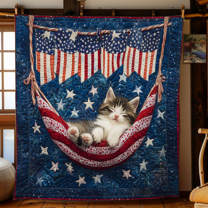 Stars And Stripes Cat WN0804036CL Quilt