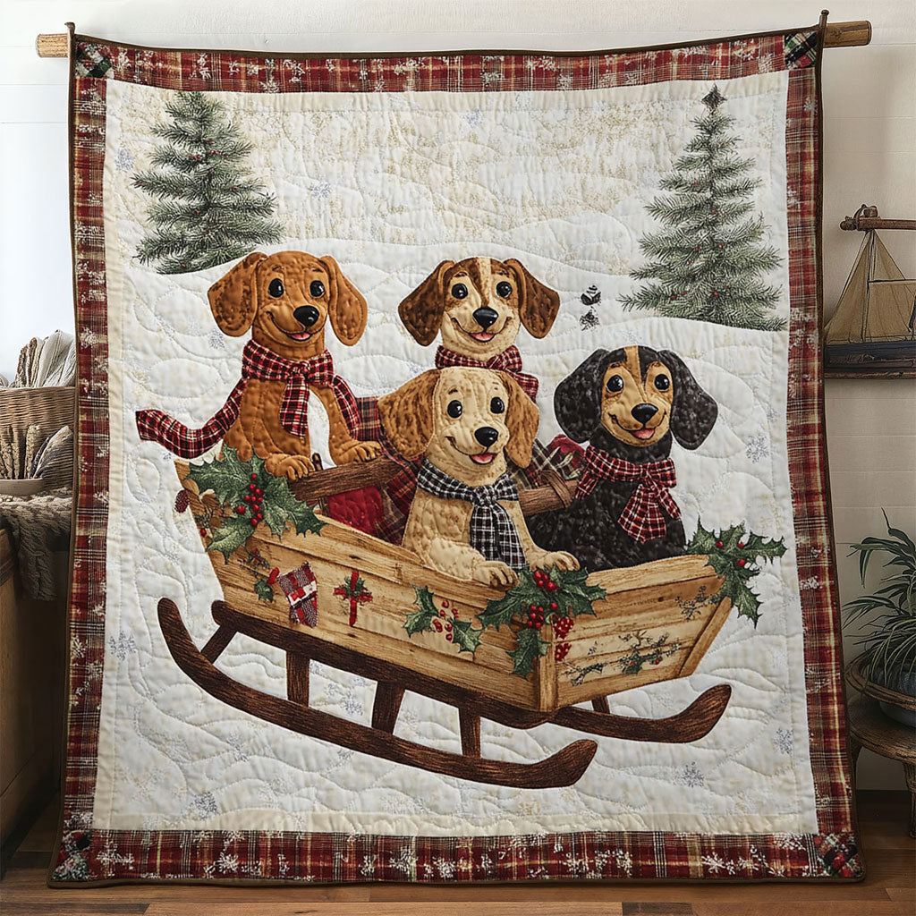 Cozy Sleigh Dachshund WN1211036CL Quilt