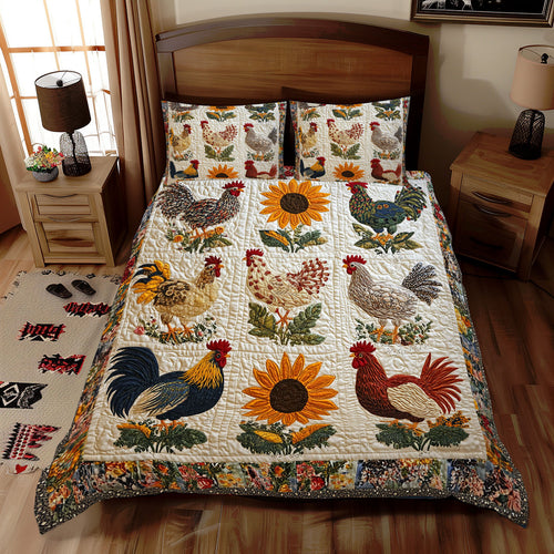 Chicken Sunflower WX1712049CL Duvet Cover Set