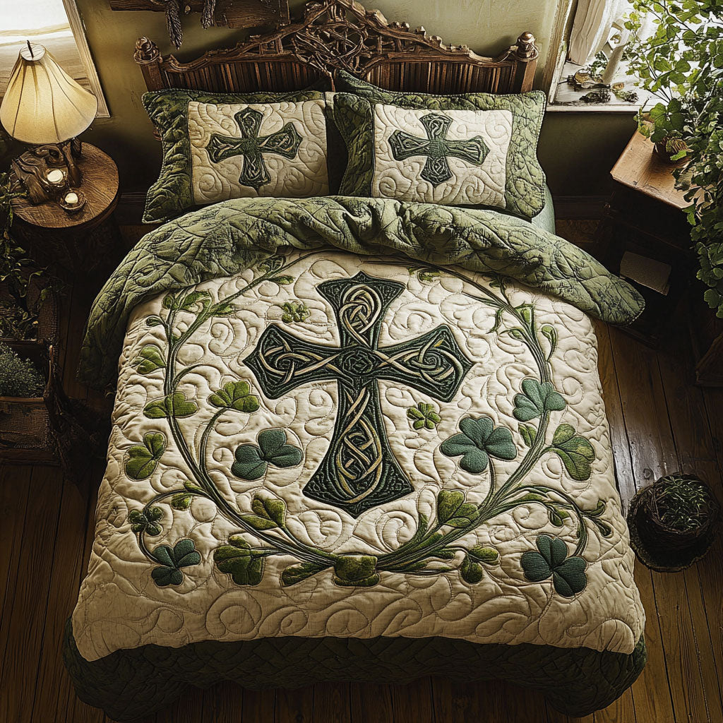 Shamrock Wreath And Cross WY2202082CL Duvet Cover Set