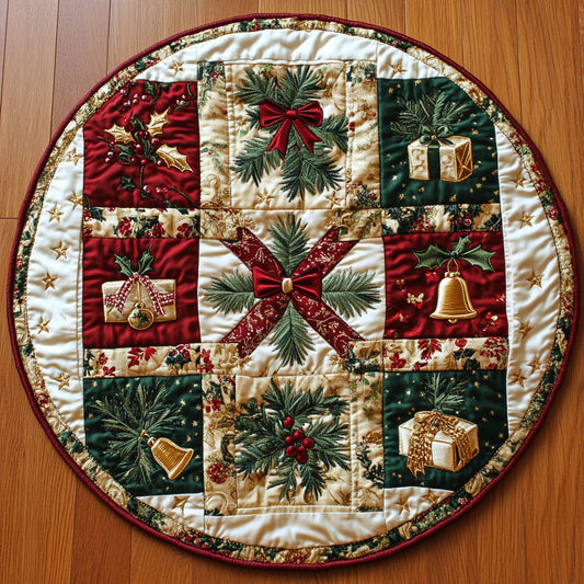Cozy Christmas Bells WN0309020CL Quilted Round Mat