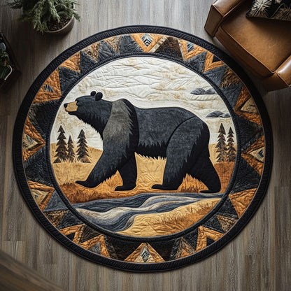 Tribal Bear CW3107047CL Quilted Round Mat