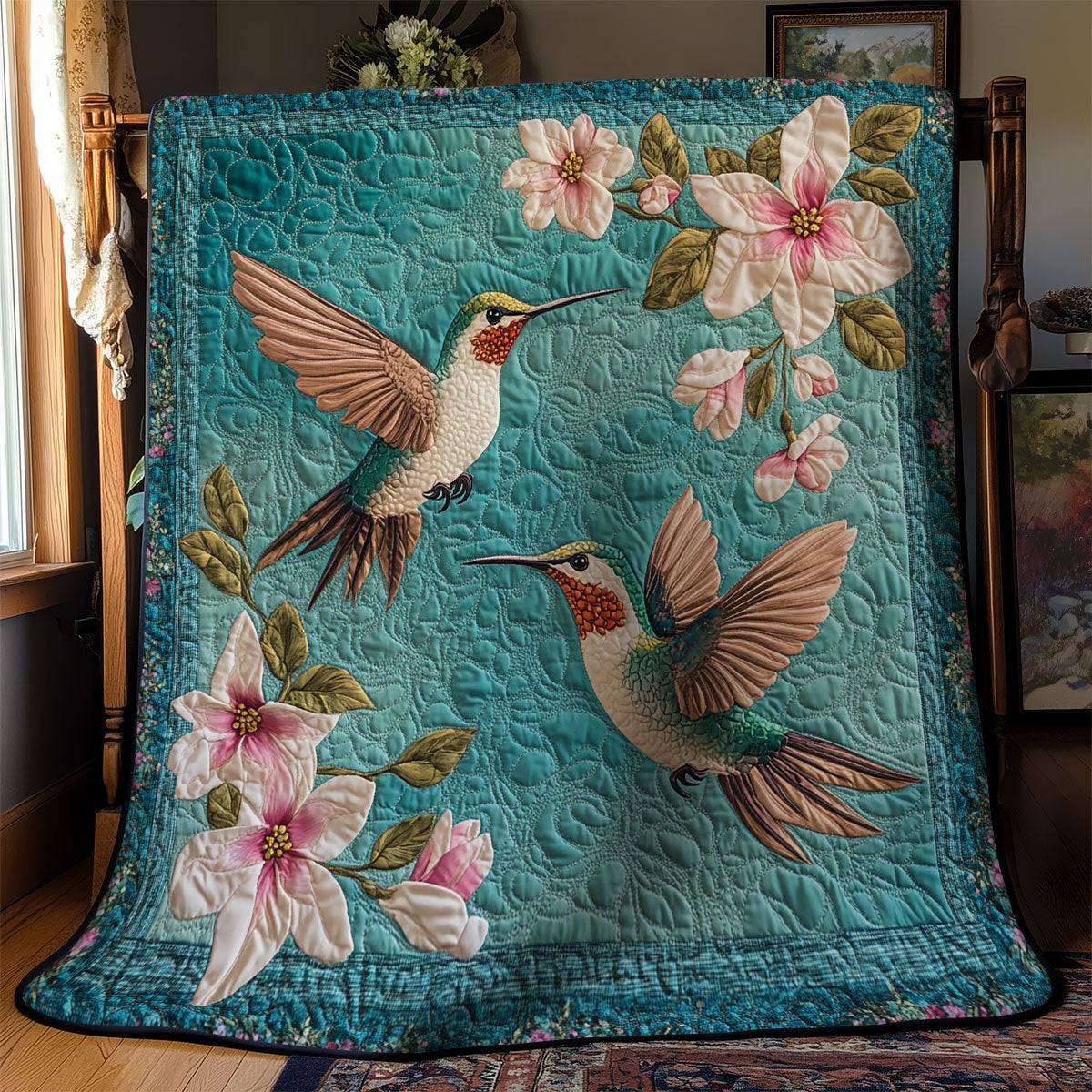 Hummingbird And Beautiful Magnolia WY2003068CL Quilt