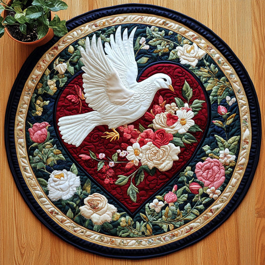 Dove Love CW1406010CL Quilted Round Mat