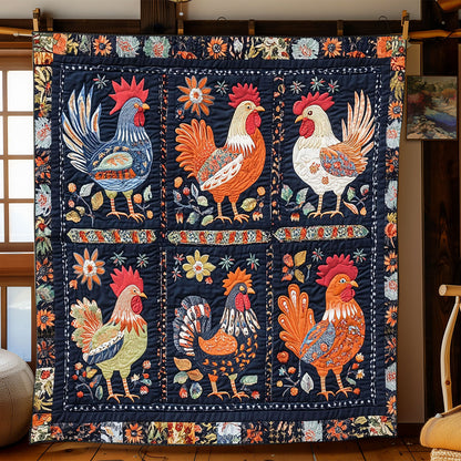 Folk Charm Chicken WJ2612011CL Quilt