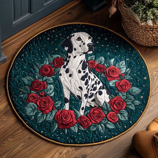 Dalmatian Rose CM3005035CL Quilted Round Mat