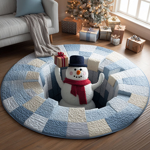 Snowy Bliss CP1111015CL Quilted Round Mat