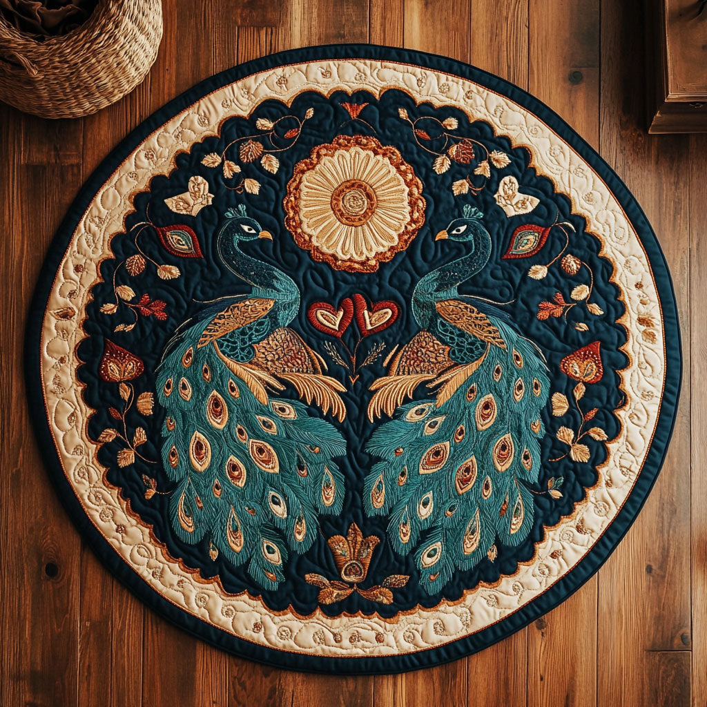 Golden Courtship WY2907077CL Quilted Round Mat