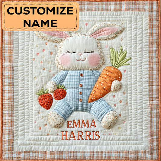 Bunny Love CW3007024CL Personalized Baby Quilt