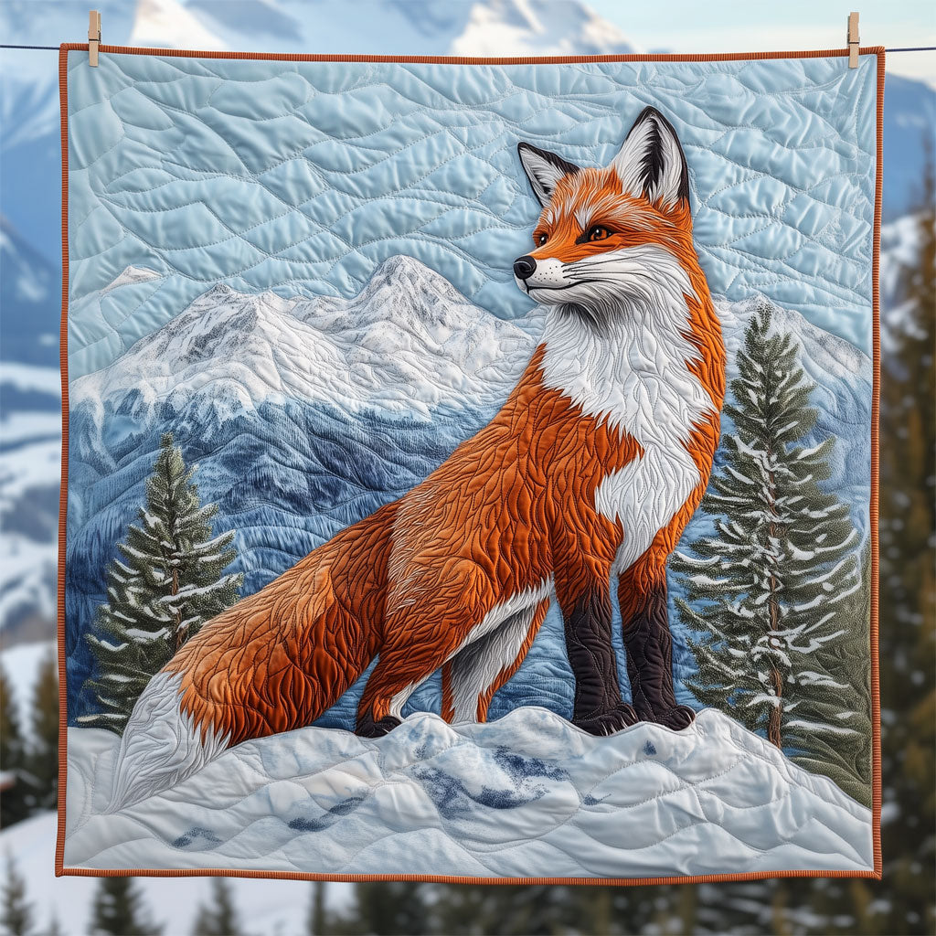 Fox Standing On A Snowy Alps Mountains LT2309013CL Quilt