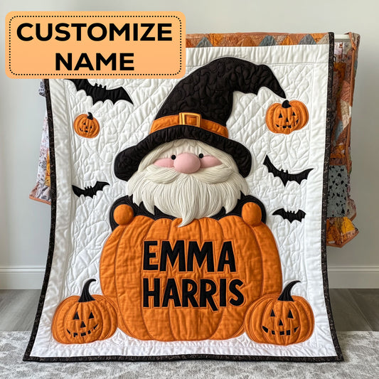 Pumpkin Gnome CW3007047CL Personalized Baby Quilt