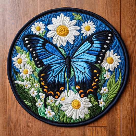 Butterfly Garden Glow WX0307012CL Quilted Round Mat