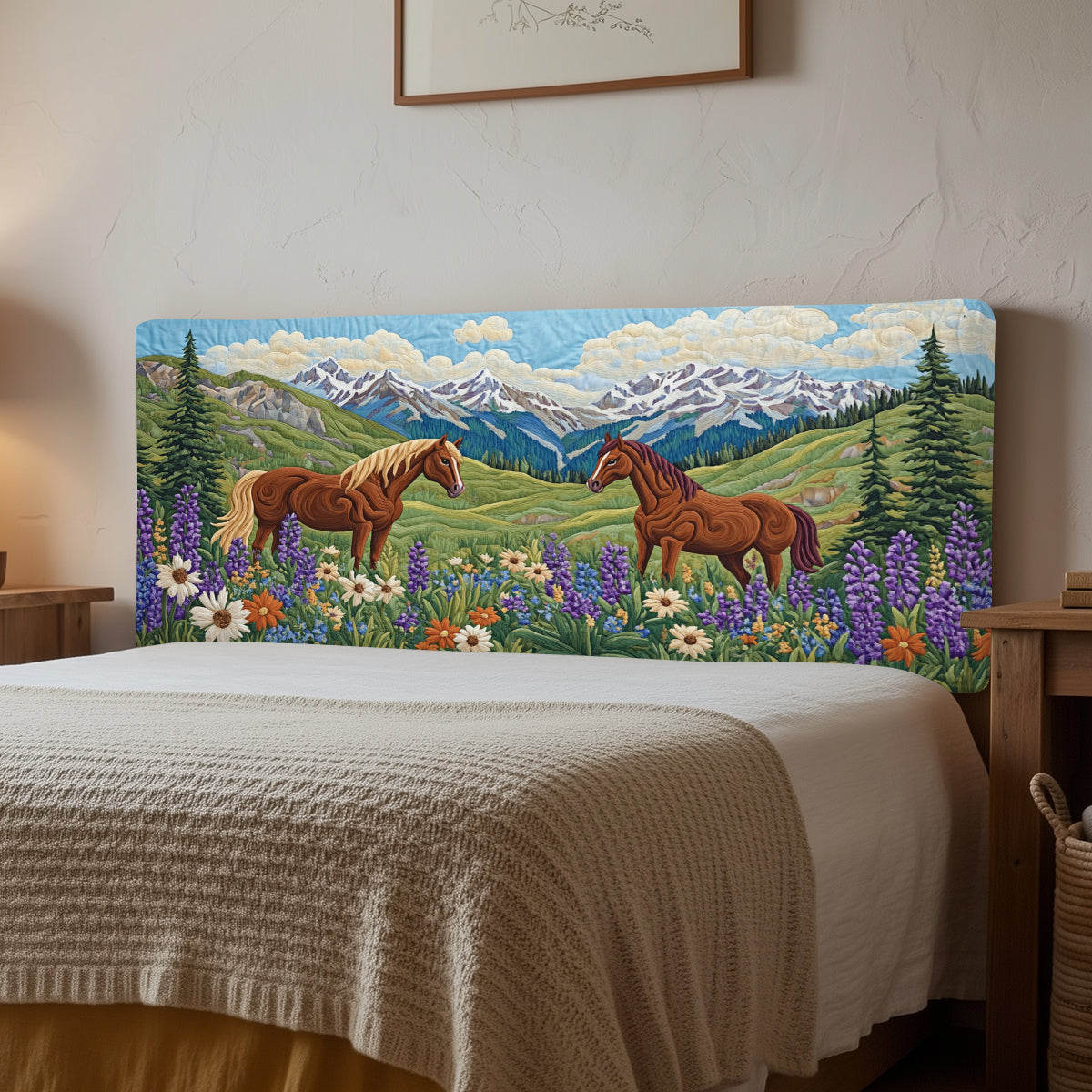 Lavender Horse XR1212019CL Quilted Headboard Slipcover