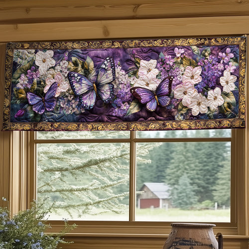 Purple Flutter WY0905010CL Quilted Valance
