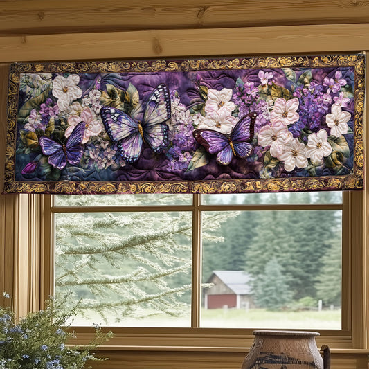 Purple Flutter WY0905010CL Quilted Valance