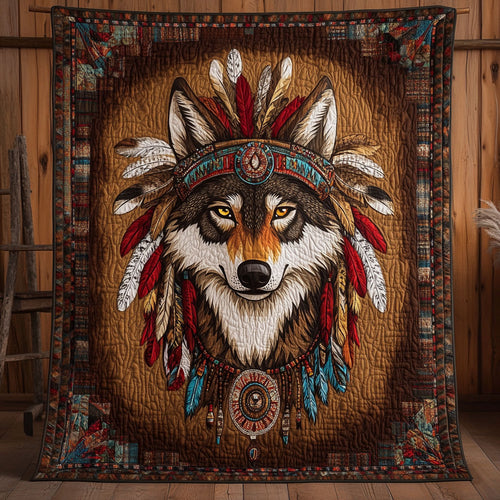 Wolf Native American CW2105326CL Quilt