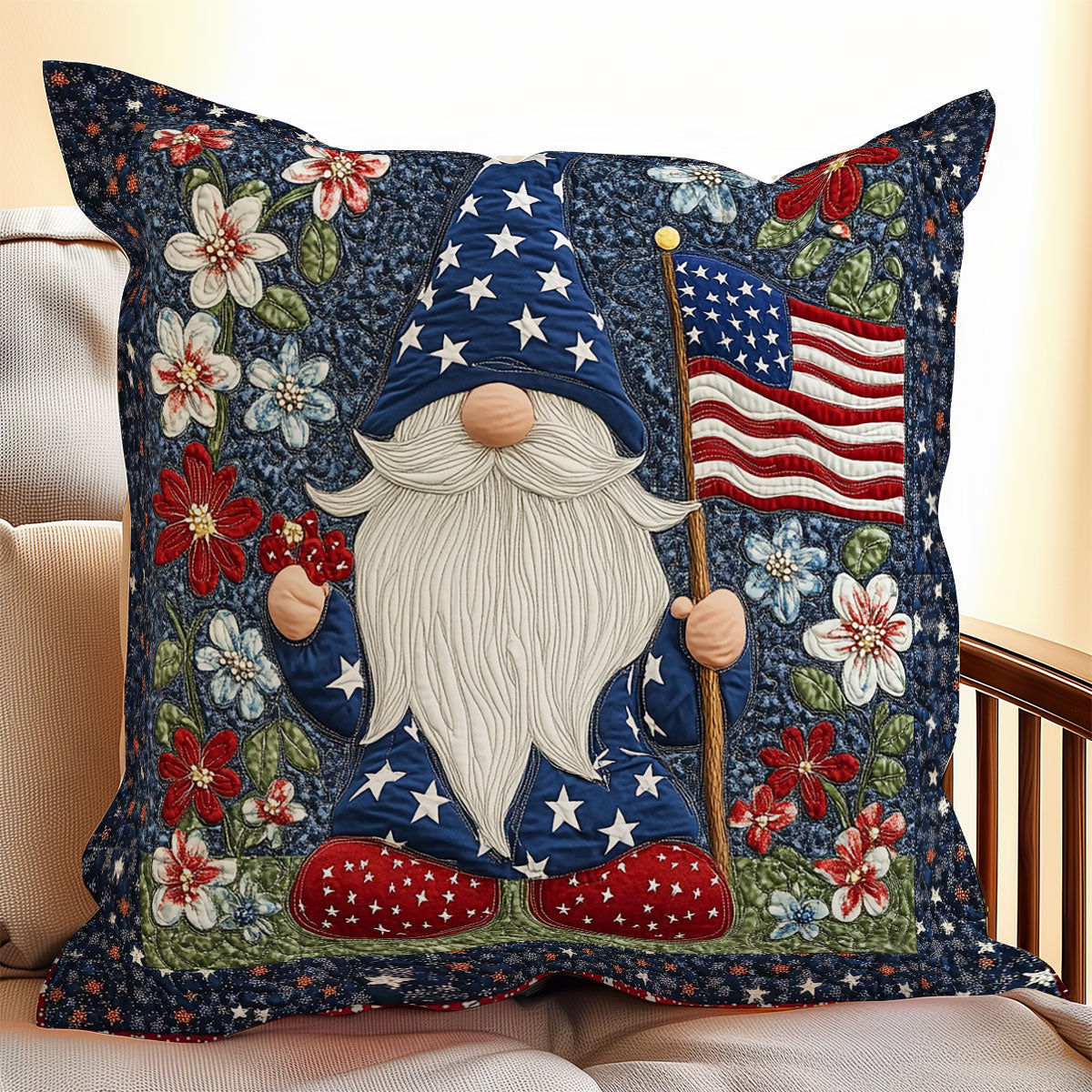 Cheerful Gnome WX1306061CL Quilt Pillow Case
