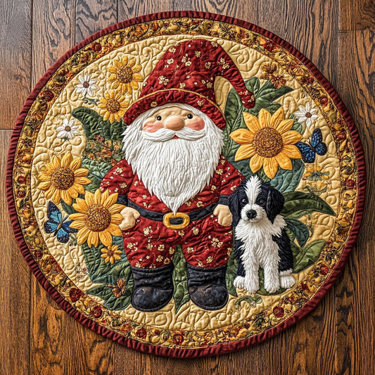 Gnome Garden CW3107032CL Quilted Round Mat