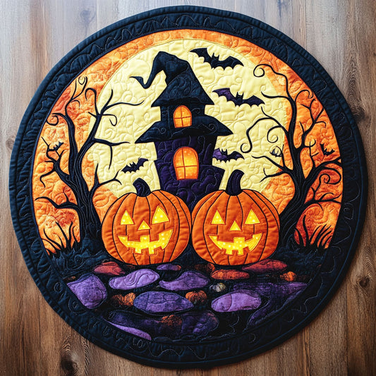 Pumpkin Wraiths WN0608058CL Quilted Round Mat