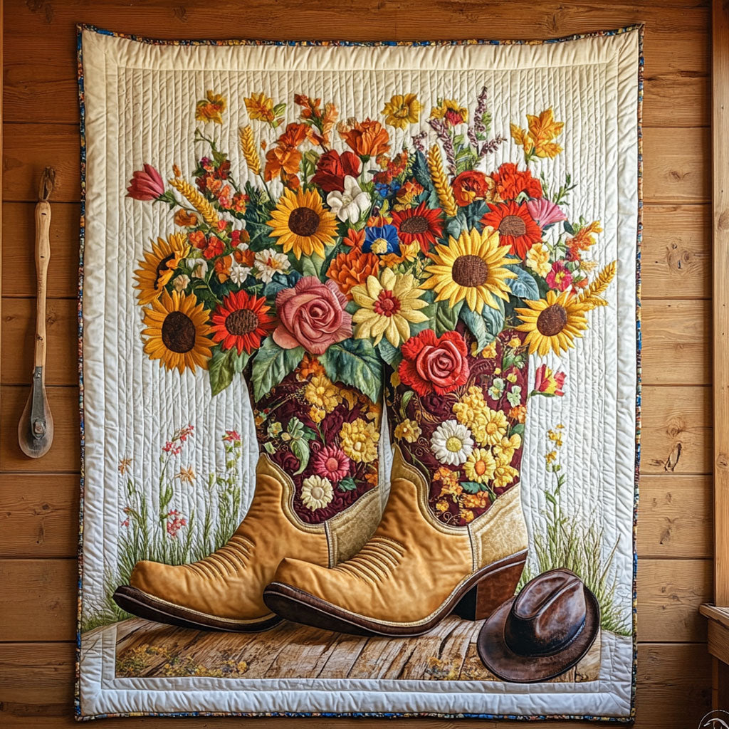 Blossoms And Boot CP1905041CL Quilt