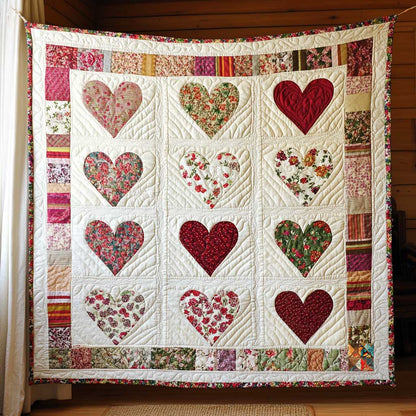 Vintage Valentine Hearts WP1012025CL Quilt