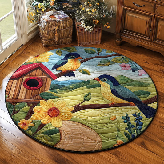 Countryside Birdhouse WJ1904050CL Quilted Round Mat