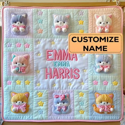 Lovely Kitty CW2807038CL Personalized Baby Quilt