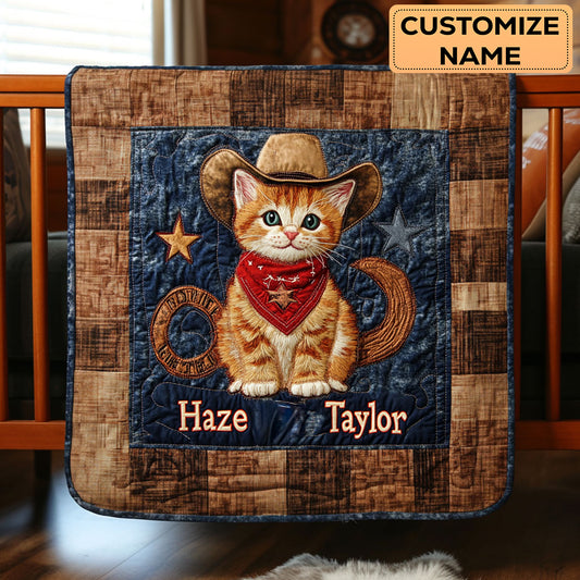 Starry Cat WN3007101CL Personalized Baby Quilt