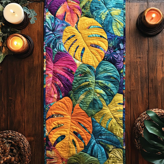 Monstera Leaf CM0306047CL Quilted Table Runner