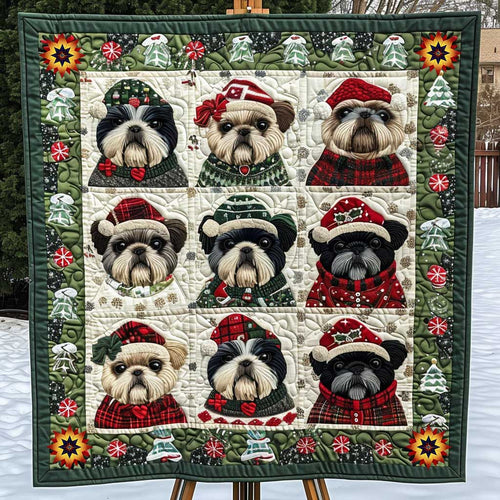 Collection Shih Tzu Christmas WP1610010CL Quilt