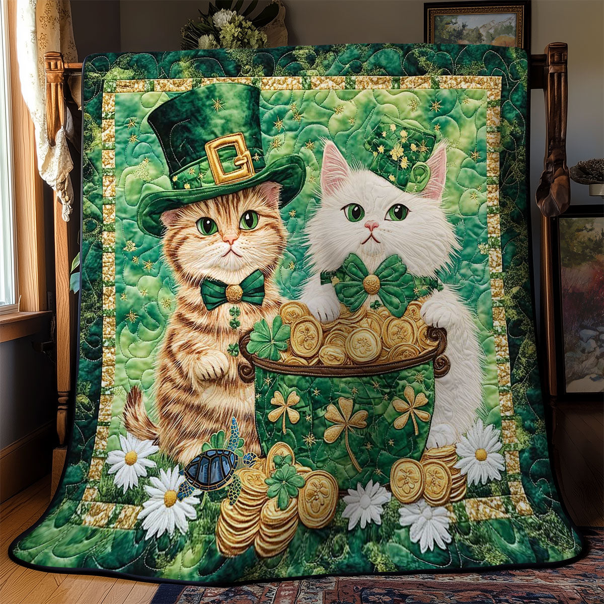 Emerald Cat Luck WN1912007CL Quilt